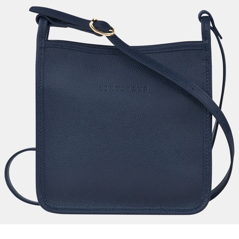 IN SEARCH OF Le Foulonné small zipped crossbody in navy blue color.